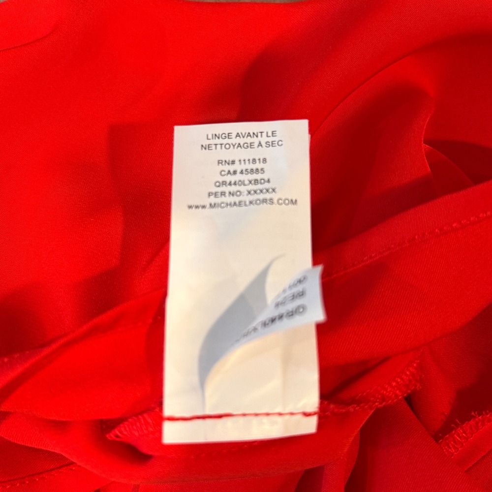 Michael Kors Persimmon Orange Chain Detail Blouse Gold Accent Size Small - Picture 5 of 16